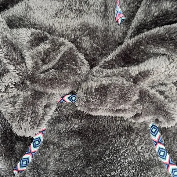 Sundance Mountain Loft Oversized Sherpa Fleece Pullover Cowl Neck Gray Size XS - Picture 8 of 12